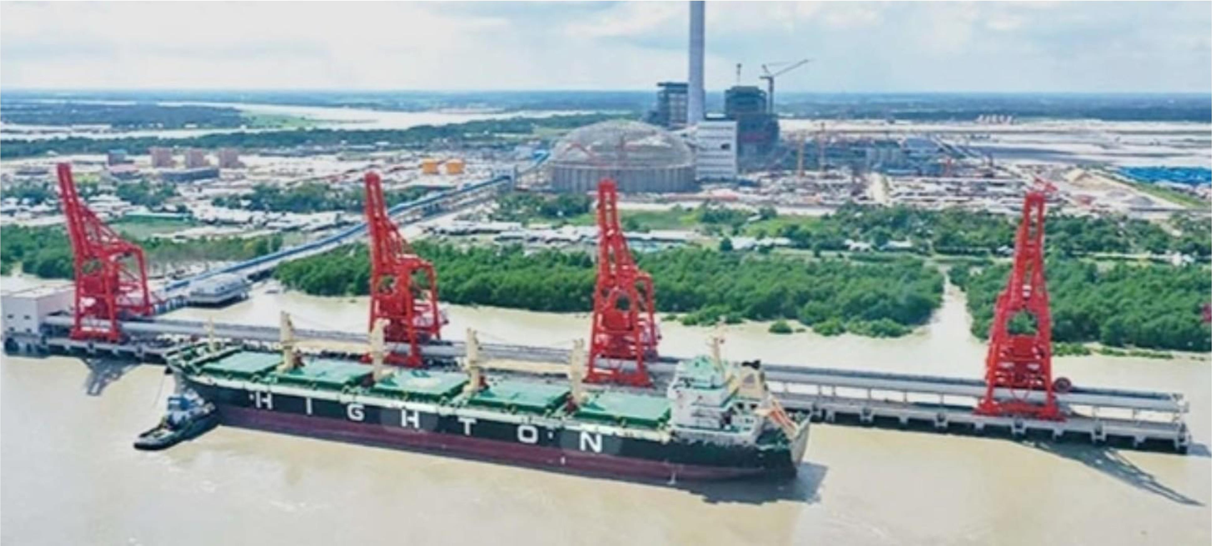 Cargo vessel berthed at Payra Port, Bangladesh